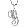 Ασημένιο κολιέ με αρχικό μενταγιόν Υ