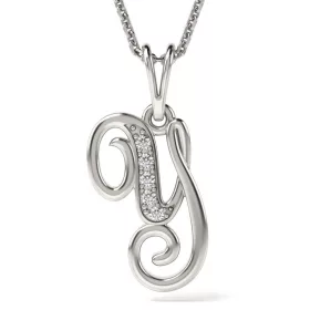   Ασημένιο κολιέ με αρχικό μενταγιόν Υ