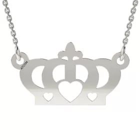   Αλυσίδα με ασημί μενταγιόν μοντέλο Coronita με καρδιά