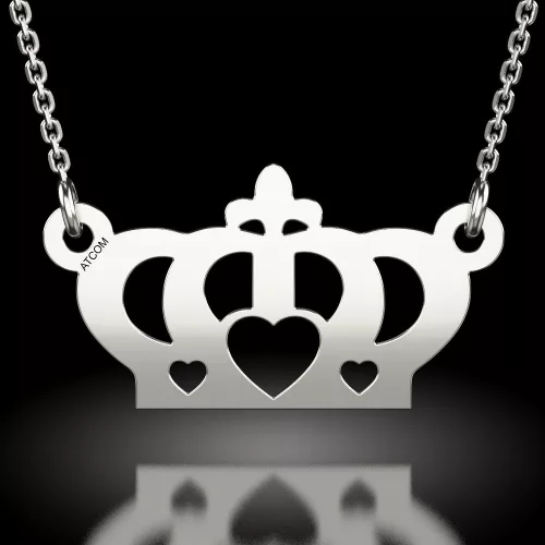 Αλυσίδα με ασημί μενταγιόν μοντέλο Coronita με καρδιά