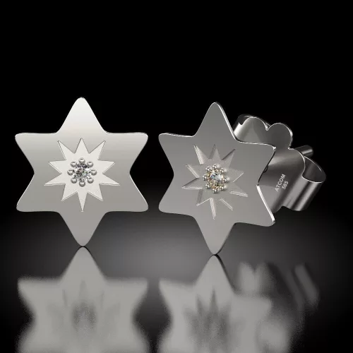 Ασημένια σκουλαρίκια Lucky Star