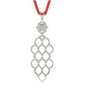   Ασημένιο μενταγιόν με κόκκινο κορδόνι μοντέλο 62