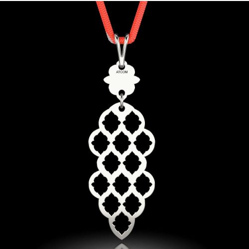 Ασημένιο μενταγιόν με κόκκινο κορδόνι μοντέλο 62