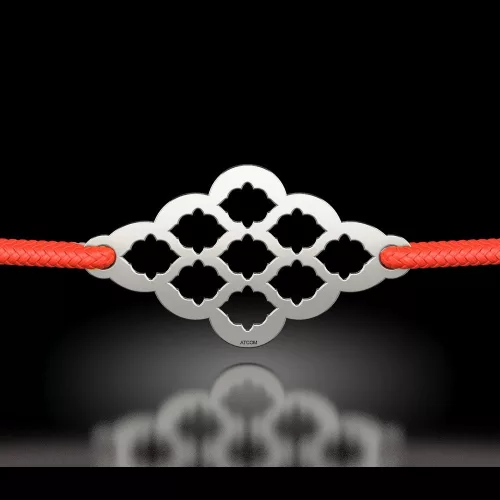 Ασημένιο βραχιόλι με κορδόνι μοντέλο 62