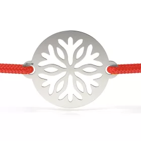   Ασημένιο βραχιόλι με κορδόνι Divine Flake