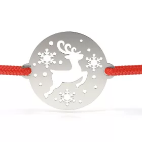   Ασημένιο βραχιόλι με σχέδιο ιπτάμενων ταράνδων