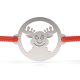 Ασημένιο βραχιόλι με κορδόνι μοντέλο Nazdrava Reindeer