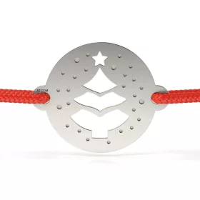   Ασημένιο βραχιόλι με κορδόνι μοντέλο Bradut με αστέρι