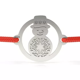   Ασημένιο βραχιόλι με κορδόνι μοντέλο Snowman Palarioara