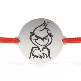   Ασημένιο βραχιόλι με κορδόνι μοντέλο Grinch the savior of Christmas