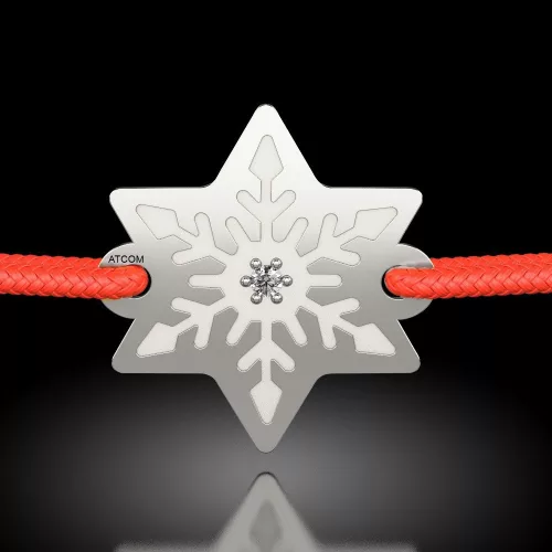 Ασημένιο βραχιόλι με κορδόνι Diamond Flake