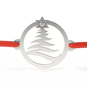   Ασημένιο βραχιόλι με διαμαντένιο κορδόνι σχέδιο Bradut