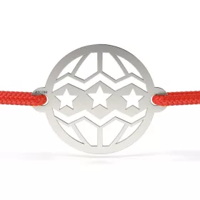   Ασημένιο βραχιόλι με κορδόνι μοντέλο Globulet