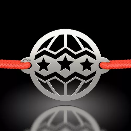 Ασημένιο βραχιόλι με κορδόνι μοντέλο Globulet