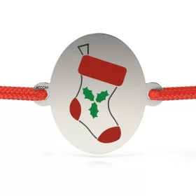   Ασημένιο βραχιόλι με κορδόνι μοντέλο Κάλτσα