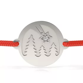   Ασημένιο βραχιόλι με κορδόνι μοντέλο Starfish