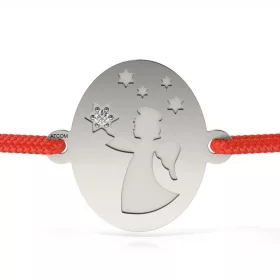   Ασημένιο βραχιόλι με κορδόνι μοντέλο Angel Vestitor