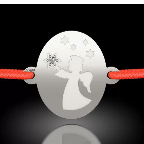 Ασημένιο βραχιόλι με κορδόνι μοντέλο Angel Vestitor