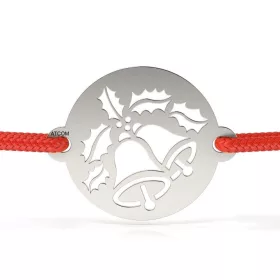   Ασημένιο βραχιόλι με κορδόνι μοντέλο The υπέροχο Bell