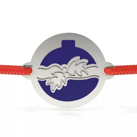   Ασημένιο βραχιόλι με κορδόνι μοντέλο Globulet με φιόγκο