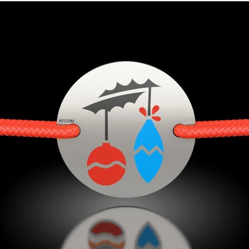 Ασημένιο βραχιόλι με κορδόνι με χρωματιστές χάντρες