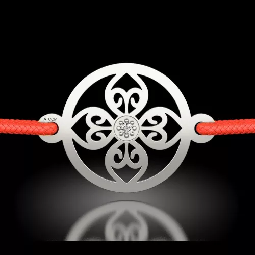 Ασημένιο βραχιόλι με κορδόνι μοντέλο 64