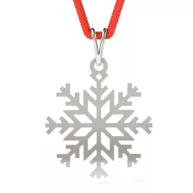   Ασημένιο μενταγιόν με κόκκινο κορδόνι μοντέλο Snowflake