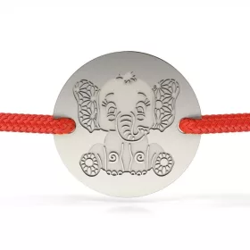   Ασημένιο βραχιόλι με κορδόνι μοντέλο Banut Elefant Lacet