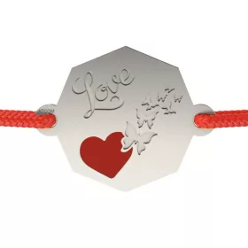  Ασημένιο βραχιόλι με κορδόνι μοντέλο Butterflies From my Heart