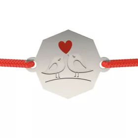   Ασημένιο βραχιόλι με κορδόνι μοντέλο Love song