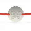 Ασημένιο βραχιόλι με κόκκινο κορδόνι Μοντέλο με εφέ πεταλούδας