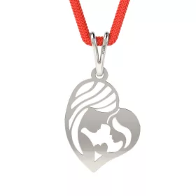   Ασημένιο μενταγιόν με κορδόνι Mother and Daughter μοντέλο