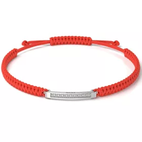   Ασημένιο βραχιόλι με πλεκτό κόκκινο κορδόνι μοντέλο Excalibur