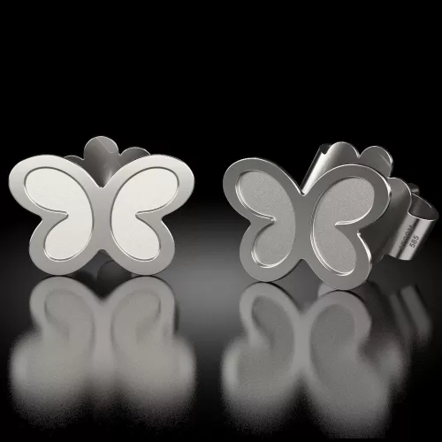 Ασημένια σκουλαρίκια πεταλούδα