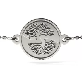   Βραχιόλι με ασημένια αλυσίδα μοντέλο Yin and Yang Tree of Life