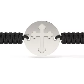   Ασημένιο βραχιόλι με πλεγμένο κορδόνι Ορθόδοξο μοντέλο 01