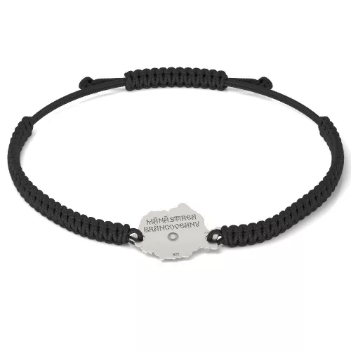 Ασημένιο βραχιόλι με κορδόνι Ορθόδοξο μοντέλο 12