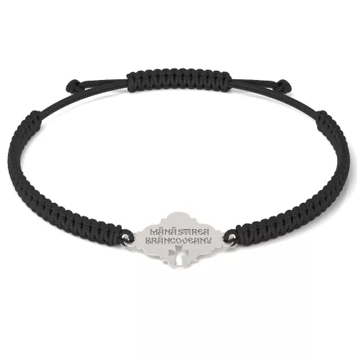 Ασημένιο βραχιόλι με κορδόνι Ορθόδοξο μοντέλο 13