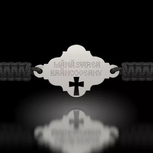 Ασημένιο βραχιόλι με κορδόνι Ορθόδοξο μοντέλο 13