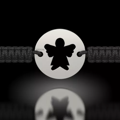 Ασημένιο βραχιόλι με κορδόνι Ορθόδοξο μοντέλο 08