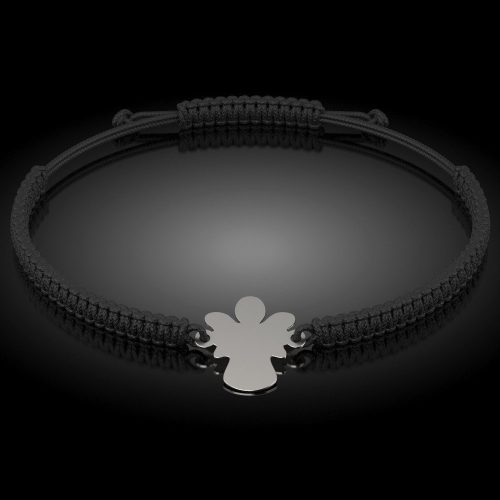 Ασημένιο βραχιόλι με κορδόνι ορθόδοξο μοντέλο 04