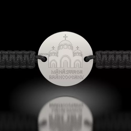 Ασημένιο βραχιόλι με κορδόνι Ορθόδοξο μοντέλο 10