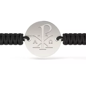   Ασημένιο βραχιόλι με κορδόνι Ορθόδοξο μοντέλο 09