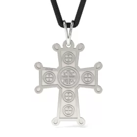   Ασημένιο μενταγιόν με κορδόνι Ορθόδοξο μοντέλο 19