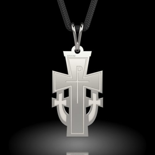 Ασημένιο μενταγιόν με κορδόνι Ορθόδοξο μοντέλο 20