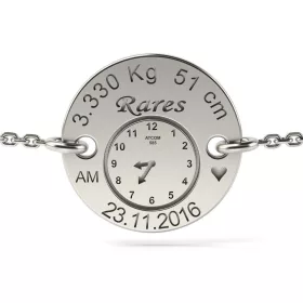   Βραχιόλι με ασημένια αλυσίδα μοντέλο Ρολόι γενεθλίων