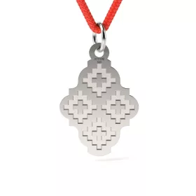   Ασημένιο μενταγιόν με κορδόνι παραδοσιακά τρανσυλβανικά μοτίβα