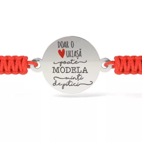   Ασημένιο βραχιόλι με σχέδιο κορδόνι Μόνο μια καρδιά