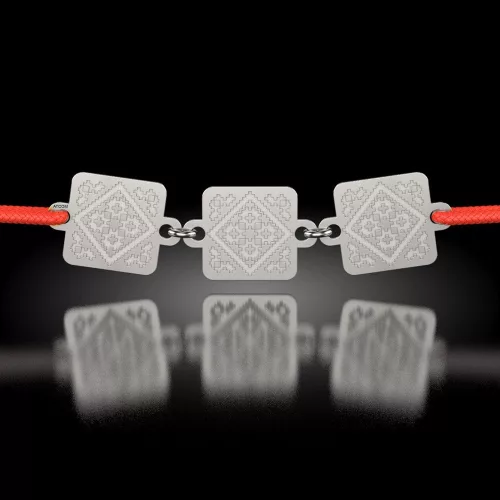 Ασημένιο βραχιόλι με κορδόνι μοντέλο Letitia