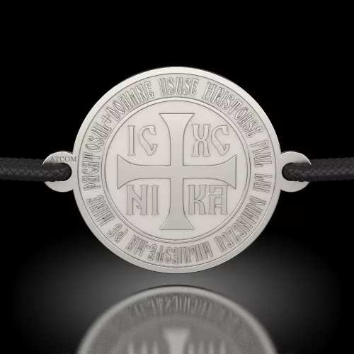 Ασημένιο βραχιόλι με μοντέλο ορθόδοξης προσευχής